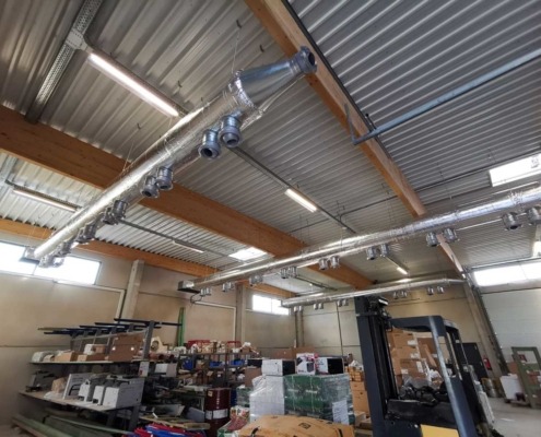 Réalisation par nos équipes d’un chauffage climatisation par pompe à chaleur gainable